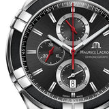 Maurice Lacroix Aikon Chronograph Black Dial Green Leather Strap Watch for Men - AI1018-PVB21-330-1 Authentic Buy Shop Now