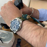 Maurice Lacroix Aikon Chronograph Black Dial Green Leather Strap Watch for Men - AI1018-PVB21-330-1 Authentic Buy Shop Now