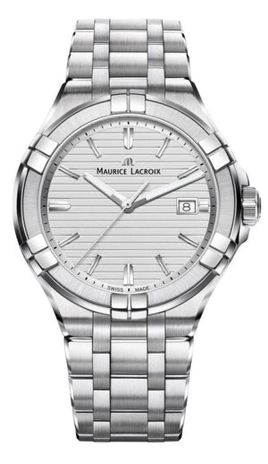 Maurice Lacroix Aikon Date White Dial Silver Steel Strap Watch for Men - AI1008-SS002-131-1 Authentic Buy Shop Now