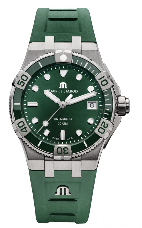 Maurice Lacroix Aikon Venturer Green Dial Green Rubber Strap Watch for Men - AI6057-SSL50-630-5 Authentic Buy Shop Now