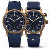 Maurice Lacroix Pontos Divers Limited Edition Blue Dial Blue Leather Strap Watch For Men - PT6248-BRZ0B-430-4 Authentic Buy Shop Now