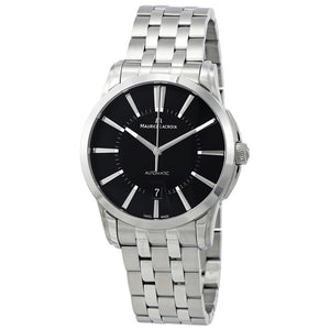 Maurice Lacroix Pontos Date Automatic Black Dial Silver Steel Strap Watch For Men - PT6148-SS002-330 Authentic Buy Shop Now