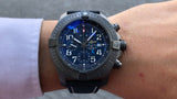 Breitling Super Avenger Chronograph 48 Night Mission Blue Dial Blue Leather Strap Watch for Men - V13375101C1X2 Authentic Buy Shop Now