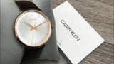 Calvin Klein High Noon Silver Dial Brown Leather Strap Watch for Men - K8M216G6 Authentic Buy Shop Now
