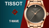 Tissot T Wave Anthracite Dial Rose Gold Steel Strap Watch For Women - T112.210.33.061.00 Authentic Buy Shop Now