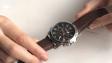Fossil Grant Chronograph Black Dial Brown Leather Strap Watch for Men - FS4813 Authentic Buy Shop Now