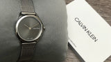 Calvin Klein Minimal Grey Dial Silver Mesh Bracelet Watch for Women - K3M231Y3 Authentic Buy Shop Now