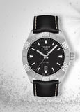 Tissot PR 100 Sport Quartz Black Dial Black Leather Strap Watch For Men - T101.610.16.051.00 Authentic Buy Shop Now