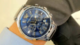 Emporio Armani Renato Chronograph Blue Dial Silver Steel Strap Watch For Men - AR2448 Authentic Buy Shop Now