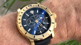 Versace Casual Chronograph Black Dial Black Leather Strap Watch for Men - VERG003-18 Authentic Buy Shop Now