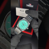 Tissot PRX Powermatic 80 Light Green Dial Silver Steel Strap Watch for Men - T137.207.11.091.01