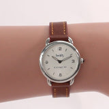 Coach Delancey Slim Cream Dial Brown Leather Strap Watch For Women - 14502789 Authentic Buy Shop Now