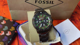 Fossil Bannon Multifunction Chronograph Green Dial Grey Steel Strap Watch for Men - BQ2504 Authentic Buy Shop Now