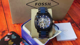 Fossil Modern Machine Automatic Skeleton Blue Dial Two Tone Steel Strap Watch for Men - ME3133 Authentic Buy Shop Now