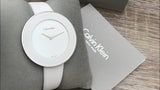 Calvin Klein Chic White Dial White Leather Strap Watch for Women - K7N23TK2 Authentic Buy Shop Now