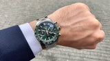 Tag Heuer Carrera Chronograph 44mm Green Dial Silver Steel Strap Watch for Men - CBN2A1N.BA0643 Authentic Buy Shop Now