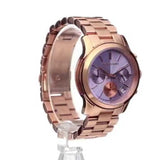 Michael Kors Runway Chronograph Purple Dial Rose Gold Steel Strap Watch For Women - MK6163 Authentic Buy Shop Now