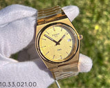 Tissot PRX Champagne Yellow Gold Dial Gold Steel Strap Watch for Men - T137.410.33.021.00 Authentic Buy Shop Now