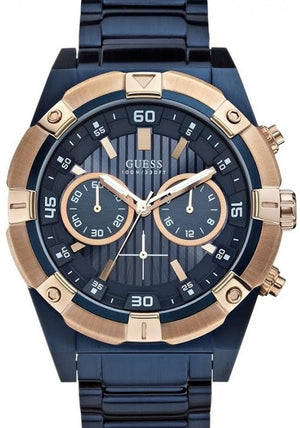 Guess Jolt Analog Blue Dial Blue Steel Strap Watch for Men - W0377G4 Authentic Buy Shop Now