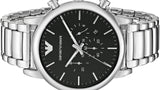 Emporio Armani Luigi Black Dial Silver Steel Strap Watch For Men - AR1894 Authentic Buy Shop Now