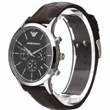 Emporio Armani Renato Chronograph Black Dial Brown Leather Strap Watch For Men - AR2482 Authentic Buy Shop Now