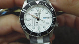 Seiko 5 Sports x Peanuts Surfboard Snoopy Limited Edition White Dial Two Tone NATO Strap Watch For Men - SRPK25K1 Authentic Buy Shop Now