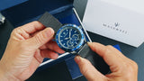 Maserati Traguardo 45mm Chronograph Blue Dial Watch For Men - R8873612009 Authentic Buy Shop Now