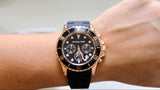 Michael Kors Everest Chronograph Black Dial Black Silicone Strap Watch For Men - MK9055 Authentic Buy Shop Now