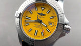 Breitling Avenger Automatic 45mm Seawolf Yellow Dial Silver Steel Strap Strap Watch for Men - A17319101/1A1 Authentic Buy Shop Now