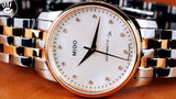 Mido Baroncelli III Automatic Mother of Pearl White Dial Two Tone Steel Strap Watch For Women - M7600.9.69.1 Authentic Buy Shop Now