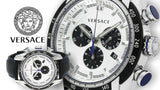 Versace V-Ray Quartz Silver Dial Black Leather Strap Watch for Men - VDB010014 Authentic Buy Shop Now