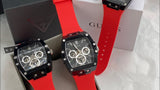 Guess Phoenix Multifunction Black Dial Red Rubber Strap Watch for Men - GW0203G4 Authentic Buy Shop Now