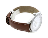 Tissot Gentleman Silver Dial Brown Leather Strap Watch For Men - T127.410.16.031.00 Authentic Buy Shop Now