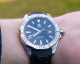 Tag Heuer Aquaracer Automatic Caliber 5 Black Dial Black Rubber Strap Watch for Men - WAY2110.FT8021 Authentic Buy Shop Now