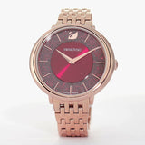 Swarovski Crystalline Chic Red Dial Rose Gold Steel Strap Watch for Women - 5547608 Authentic Buy Shop Now