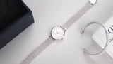 Daniel Wellington Classic Petite Sterling White Dial Silver Mesh Bracelet Watch for Women - DW00100442 Authentic Buy Shop Now