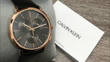 Calvin Klein Posh Grey Dial Black Leather Strap Watch for Men - K8Q376C3 Authentic Buy Shop Now