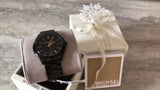 Michael Kors Slim Runway Black Dial Black Stainless Steel Strap Watch for Women - MK3221 Authentic Buy Shop Now