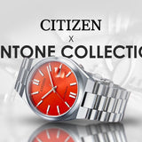 Citizen x Pantone Automatic Blazing Red Dial Silver Steel Strap Watch For Men - NJ0158-89W Authentic Buy Shop Now