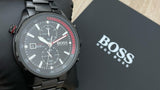 Hugo Boss Globetrotter Black Dial Black Steel Strap Watch for Men - 1513825 Authentic Buy Shop Now