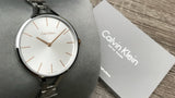 Calvin Klein Graphic Silver Dial Silver Steel Strap Watch for Women - K7E23B46 Authentic Buy Shop Now