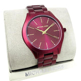 Michael Kors Slim Runway Red Dial Red Steel Strap Watch For Women - MK4505 Authentic Buy Shop Now