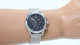 Tissot PR 100 Chronograph Black Dial Silver Mesh Bracelet Watch For Men - T101.417.11.051.01 Authentic Buy Shop Now