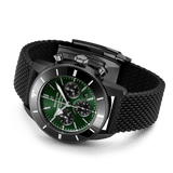 Breitling Superocean Heritage B01 Chronograph 44 Green Dial Black Mesh Bracelet Watch for Men - MB01621A1L1S1 Authentic Buy Shop Now