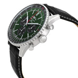 Breitling Navitimer B01 Chronograph 46 Green Dial Black Leather Strap Watch for Men - AB0137241L1P1 Authentic Buy Shop Now