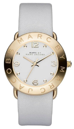Marc Jacobs Amy White Dial White Leather Strap Watch for Women - MBM1150 Authentic Buy Shop Now