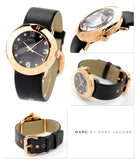 Marc Jacobs Amy Black Dial Black Leather Strap Watch for Women - MBM1225 Authentic Buy Shop Now