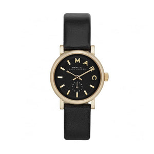 Marc Jacobs Baker Black Dial Black Leather Strap Watch for Women - MBM1273 Authentic Buy Shop Now