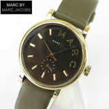 Marc Jacobs Baker Olive Dial Olive Leather Strap Watch for Women - MBM1330 Authentic Buy Shop Now