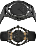 Marc Jacobs Tether Transparent Black Dial Black Leather Strap Watch for Women - MBM1379 Authentic Buy Shop Now